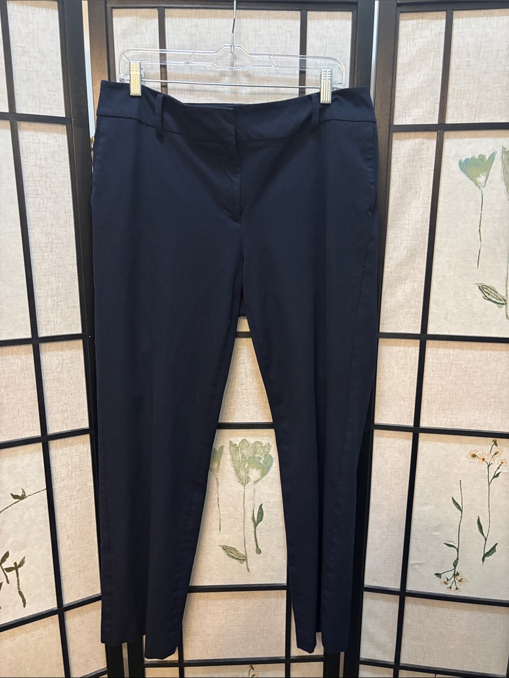 Talbots Dark Blur Straight-Leg Trouser Cut Pants